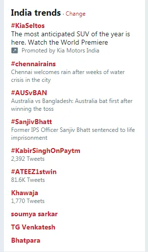 TWEETER TREND FOR TODAY CHENNAI RAINS